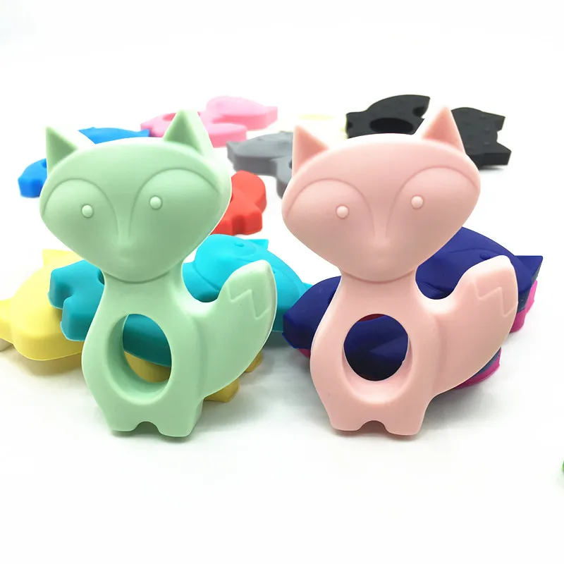 

SYBBBeads 1pc Silicone Teether fox pendant Lovely BPA Free silicone baby Teether Shower Gift DIY Necklace silicone Baby Teether