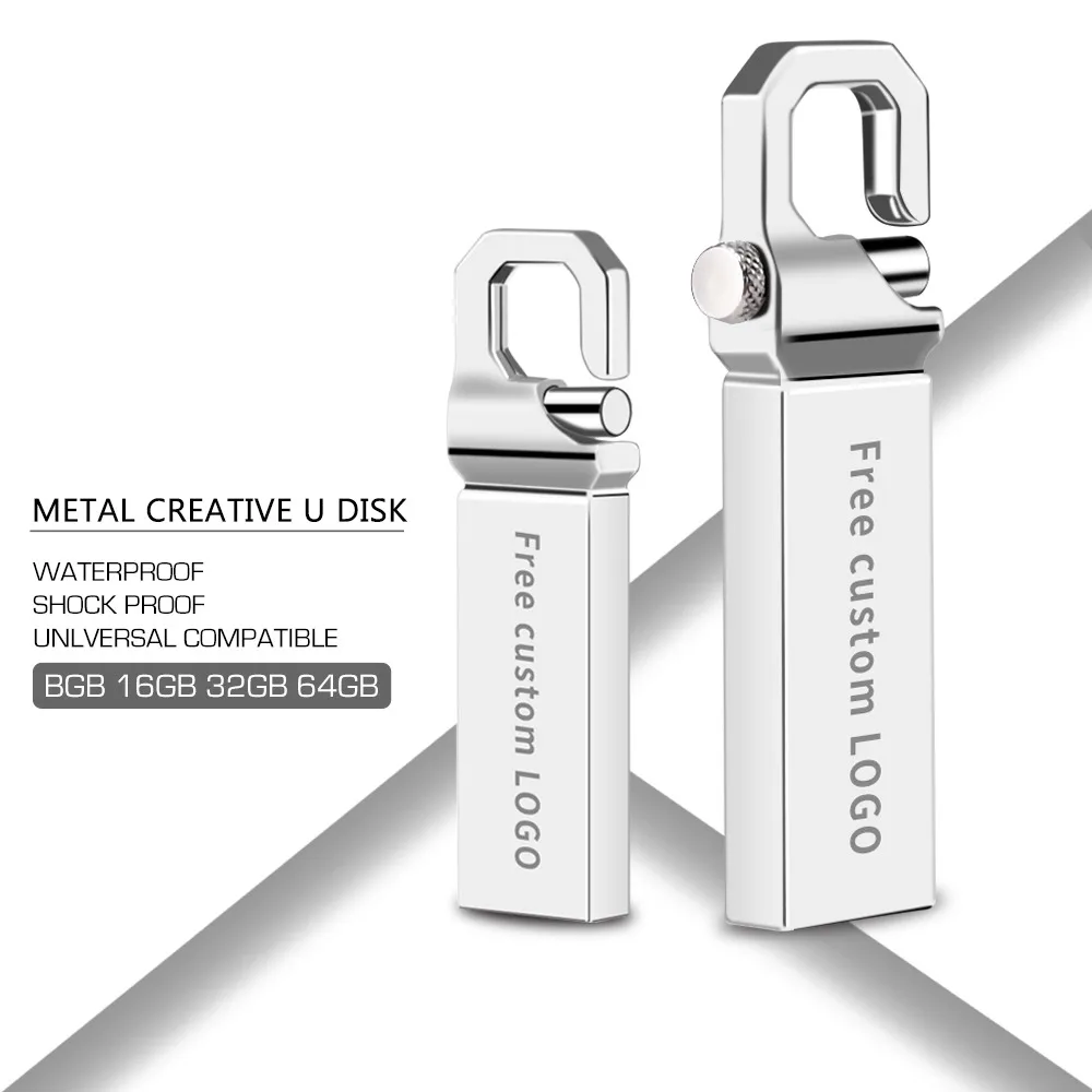 

U Disk Waterproof gold pen drive Metal 128gb 64gb 32gb 16gb 8gb 4gb High Speed USB 2.0 flash memory gift Wholesale free delivery