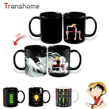 Transhome Star Wars/Luffy Porzellan Farbwechsel Becher Lichtschwert Batterie Birne Wärmeempfindlichen Tee Milch Kaffeetasse Für Freund geschenk