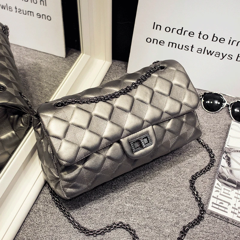 

Leather Chain Bag 2019 New Female Bag Sheep Pigling European and American Fashion Single Shoulder Bag Tidal Slant Bag