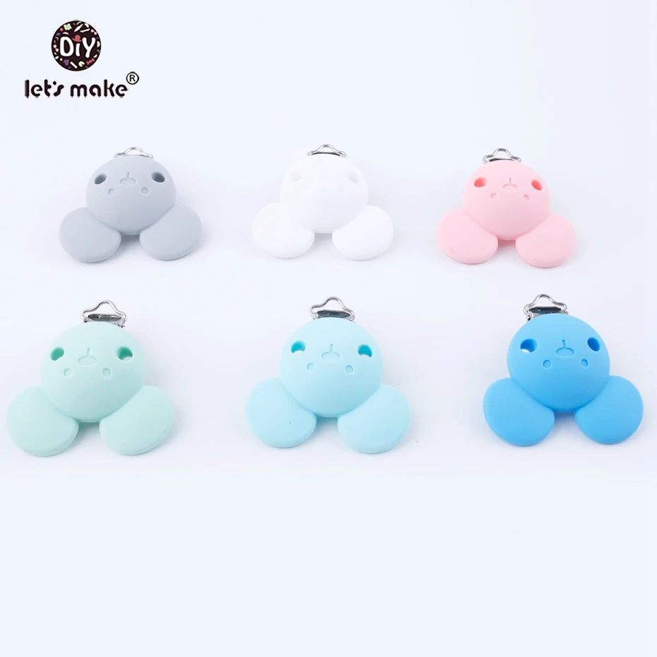 

Let's make BPA Free Pacifier Clips Holder 5pcs Silicone Bear Head Cartoon Clip For DIY Dummy Clip Accessories Feeding Toy Clips