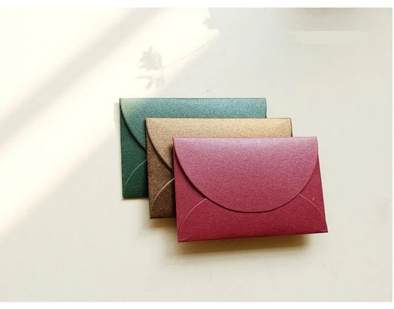  50pcs/lot Handmade Mini Envelopes Vintage Colored Pearl Blank Paper Envelope Wedding Invitation Env - 32747215419