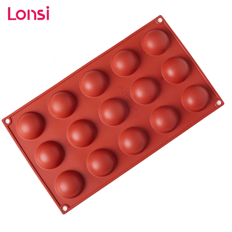 

LONSI Silicone Mold,Silicone Chocolate Molds,Cake Tool Baking Bakeware,Handmade Soap Pudding Pastry Mould,15 Holes Round Shape