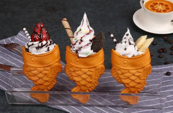 Поддельная рыба мороженое конус модель дисплей Имитация еды taiyaki образец ДЕСЕРТ