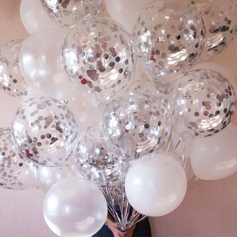 12 дюймов конфетти воздушные шары Серебро Золото звезда прозрачный надувной шар День Рождения шар Aill мяч детский душ вечерние украшения
