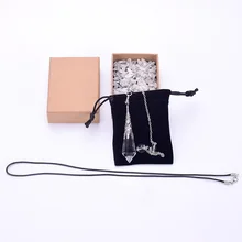 Fashion Pendulum Jewelry Natural Clear Quartz Healing Crystal Pendulum Quartz Crystal Pendant Necklace Dowsing Reiki Chakra цена Fashion Pendulum Jewelry Natural Clear Quartz Healing Crystal Pendulum Quartz Crystal Pendant Necklace Dowsing Reiki Chakra цены онлайн