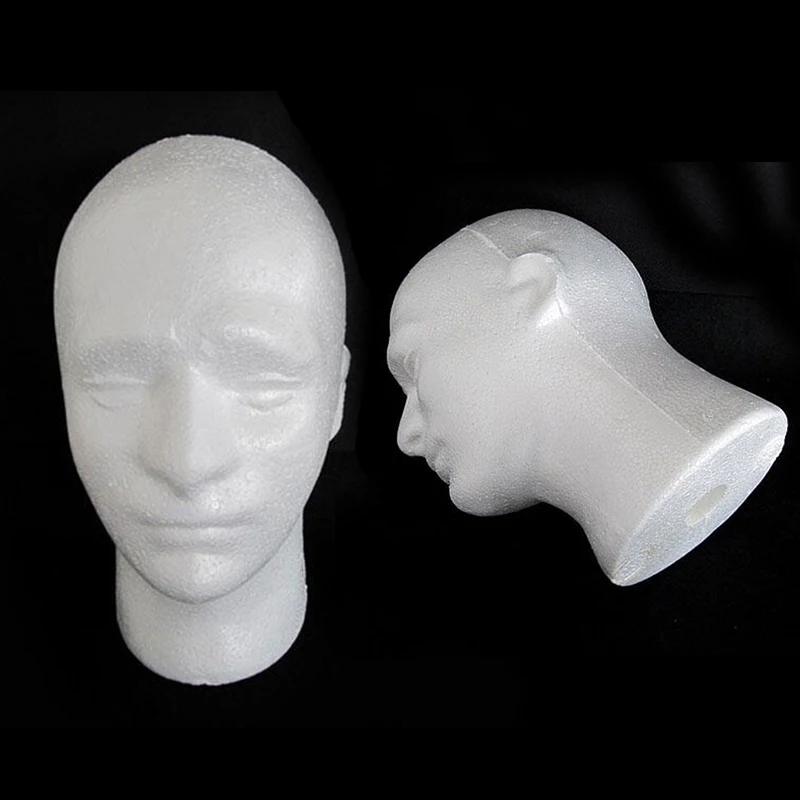 

Hair Model Head Manikin Head Men'S Fashion Training Head Foam Mannequin White Mannequin Male Head Model Display Salon