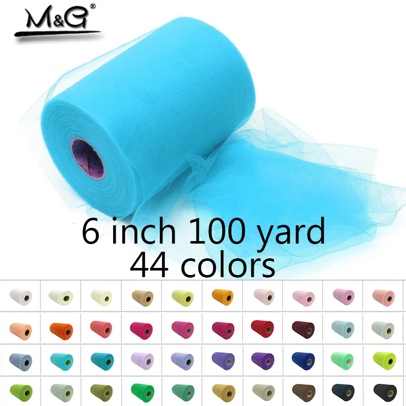 

6 inch 100 yard Tulle Rolls Profeshion for make handmade tutu dress or tulle table Wedding Party Decoration quality 44 Colors