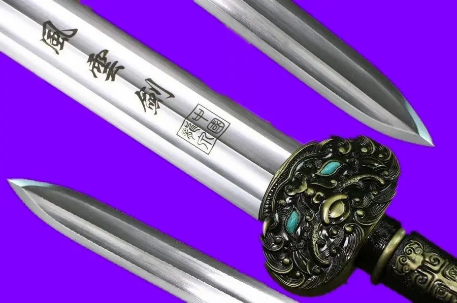 Handmade Sturdy Chinese Wushu Sword Kung Fu Han Jian Sharp 1060 Manganese Steel Blade Full Tang Can Cut Bamboo | Дом и сад