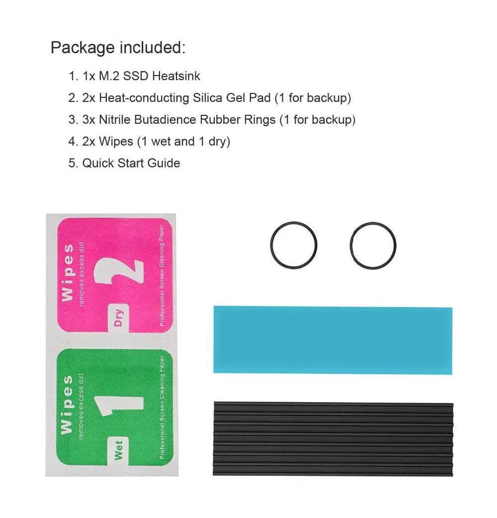 

E&M 560W/mk 2280 SSD Cooling Fin Silica Gel Air Heatsink Radiation Dissipate M.2 NGFF NVME Laptop DIY PC Overclocking Fan