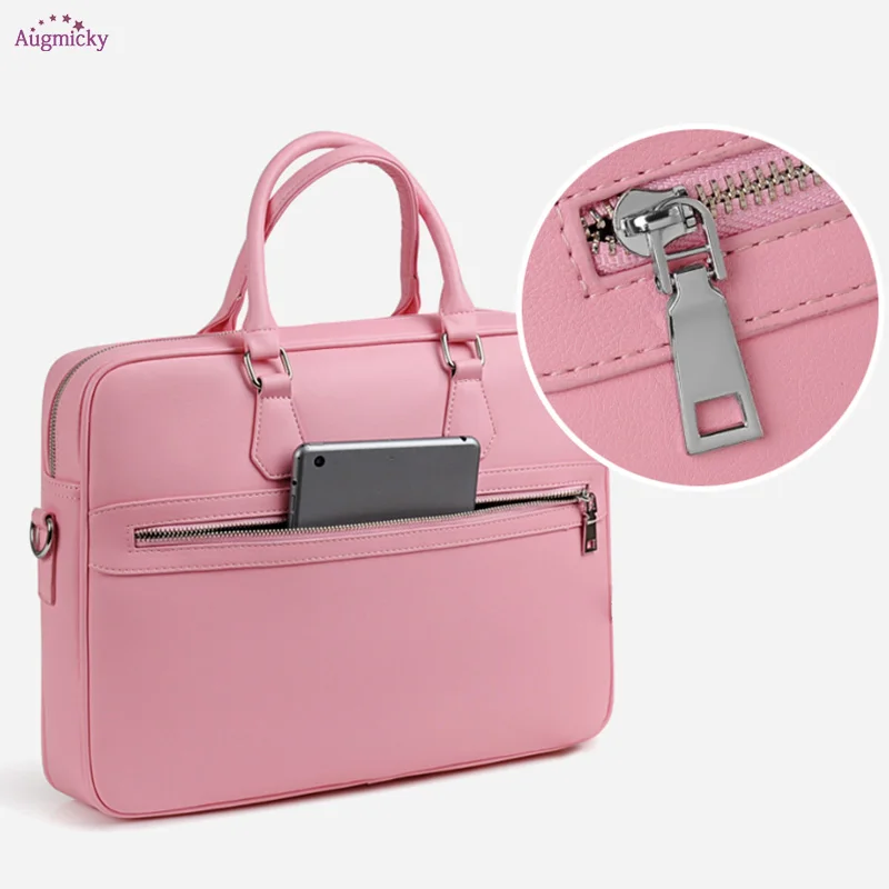 Gift bear pendant PU waterproof Handbag Laptop Bag 14
