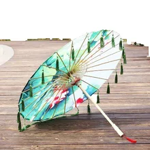 Шелковый Зонтик Дождь женский реквизит для танцев Cheongsam промасленный бумажный зонтик guarda chuva paraguas mujer Hanfu зонтик с кисточками