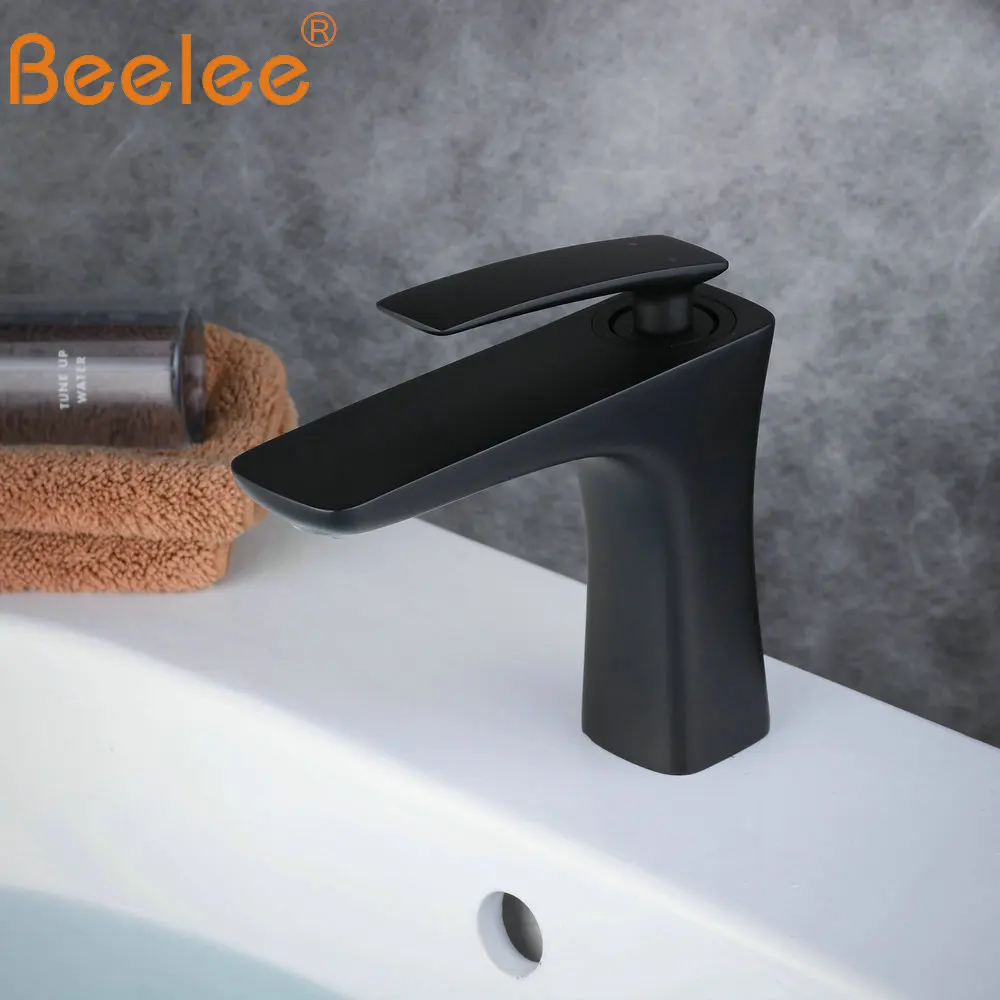 Beelee ванная комната краны смесителя черный счетчик топ раковина Нажмите