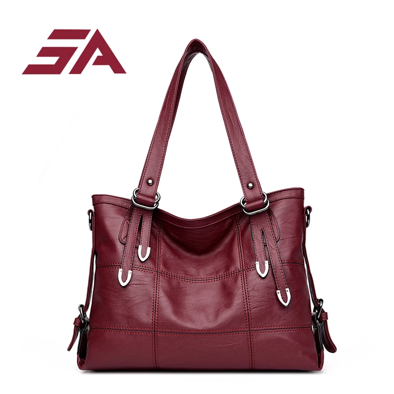 

SALuxury Handbags Women Bags Designer Plaid Women's Leather Handbags Big Casual Tote Bag Ladies Shoulder Bag Woman Double Arrows