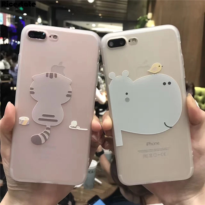 Милый чехол с животными для 6 6s Plus X XR Xs Max 3D Силиконовый мягкий телефона iPhone XS MAX TPU