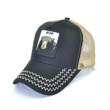 Медведь Вышивка животного Бейсбол Шапки мужчин Обувь с дышащей сеткой Snapback Шапки унисекс Солнцезащитная шляпка для женщин кости хип-хоп Кепки