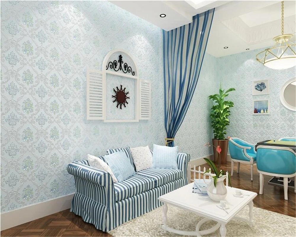 Новые 3D пасторальные нетканые обои beibehang теплые в Вертикальную Полоску с цветами