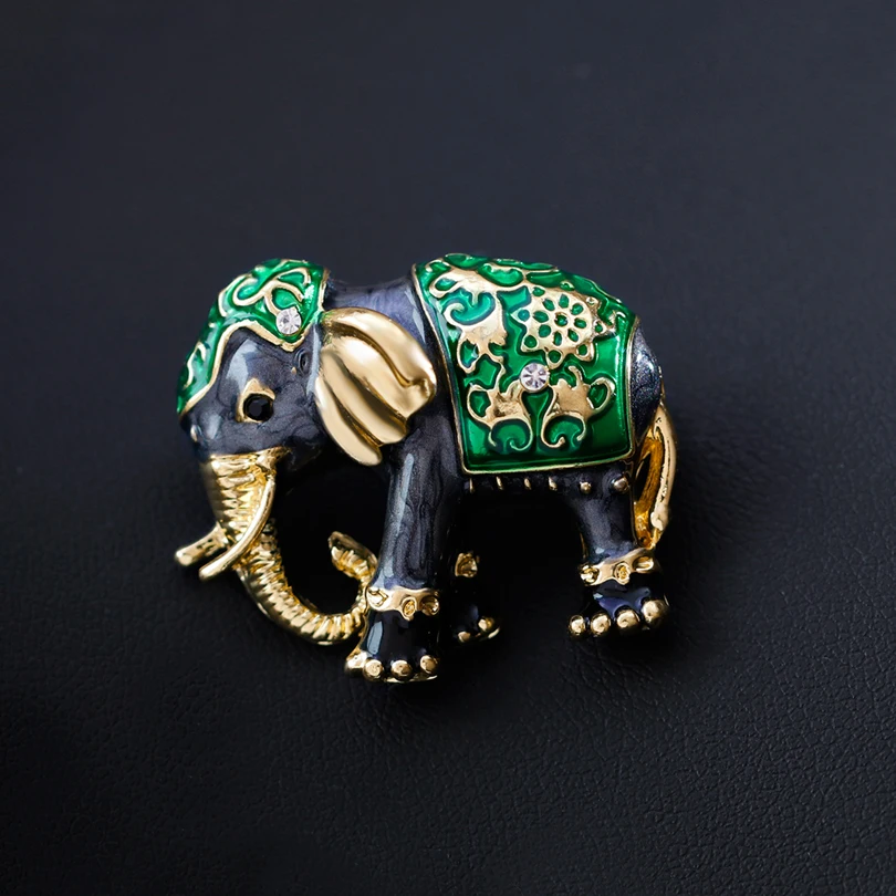 Creative Vintage Elephant Zinc Alloy Enamel Brooch Pins Party Jewelry Men's Clothing Accessories