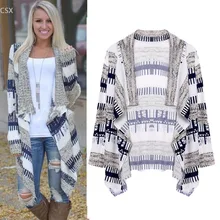 MwOiiOwM Рождественский подарок для женщин Кардиган с длинным рукавом асимметричные, геометрической формы подол Спереди открытая трикотажная одежда женская одежда
