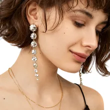 Jujia высокое качество Новое поступление года очень Лидер продаж себе Длинные Кристалл серьга для Женская мода серьги