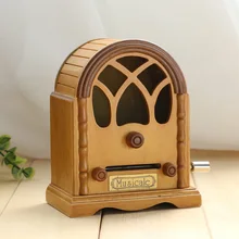 Wooden music box music radio hand tape box DIY creative gift birthday gift for men and women friends