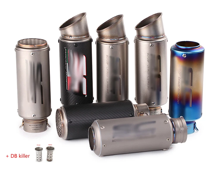 

Universal 51mm 61mm sc project Motorcycle Exhaust Muffler Modified Exhaust Stainless Steel Carbon Fiber Fit Most Motorbike