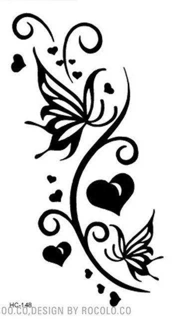 Waterproof Temporary Tattoo Sticker Sexy Butterfly With Love Vine Tattoo  Totem For Girl Tatto Stickers Flash Tatoo Fake Tattoos - Temporary Tattoos  - AliExpress