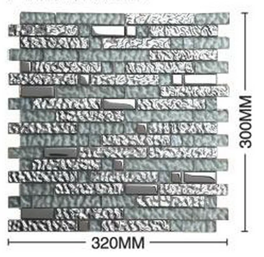 Холодная Серебристая полоска стеклянная мозаичная плитка для украшения дома