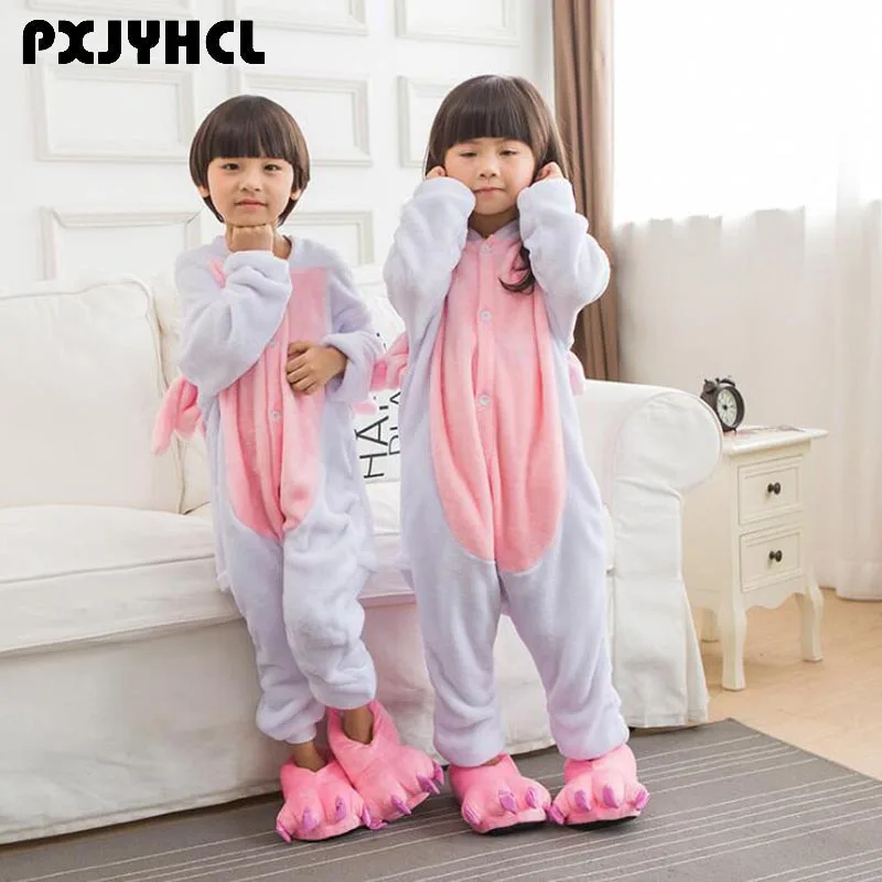 

Kid Ainme Kigurumi Onesie For Boy Girl Flannel Unicorn Cosplay Party Costume Child Cartoon Sleepwear Jumpsuit Tiger Home Suit