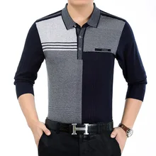 2017 New Spring And Autumn Men Sweater Large Size Middle And Old Lapel Casual Long Sleeves POIO Loose And Comfortable MK630