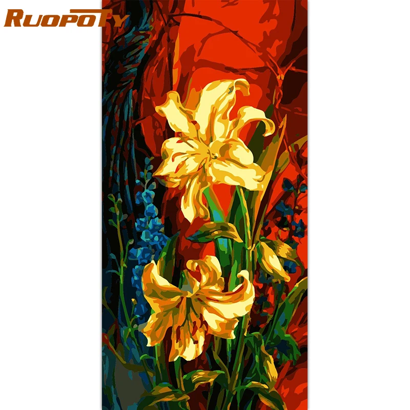 

RUOPOTY 60x120cm Frame Abstract Flowers DIY Painting By Numbers Handpainted Oil Painting Modern Wall Art Picture For Home Decor