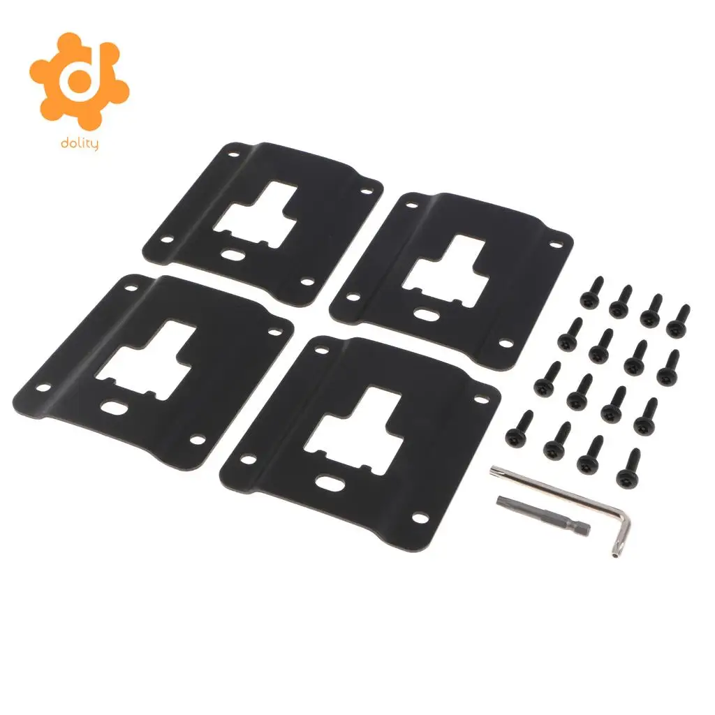 Compatible Ford (15-18) F150 F250 F350 Truck Bed Tie Down Panel Bracket, Bed Load Hook Reinforcement Panel 4PC Anti-Theft Screws