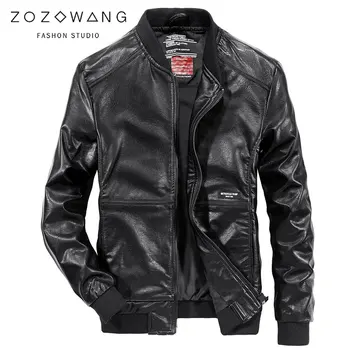

ZOZOWANG 2020 Mens Leather Jackets Autumn Winter PU Coat Men Plus Outerwear Biker Motorcycle Male Classic Black Jacket M-4XL