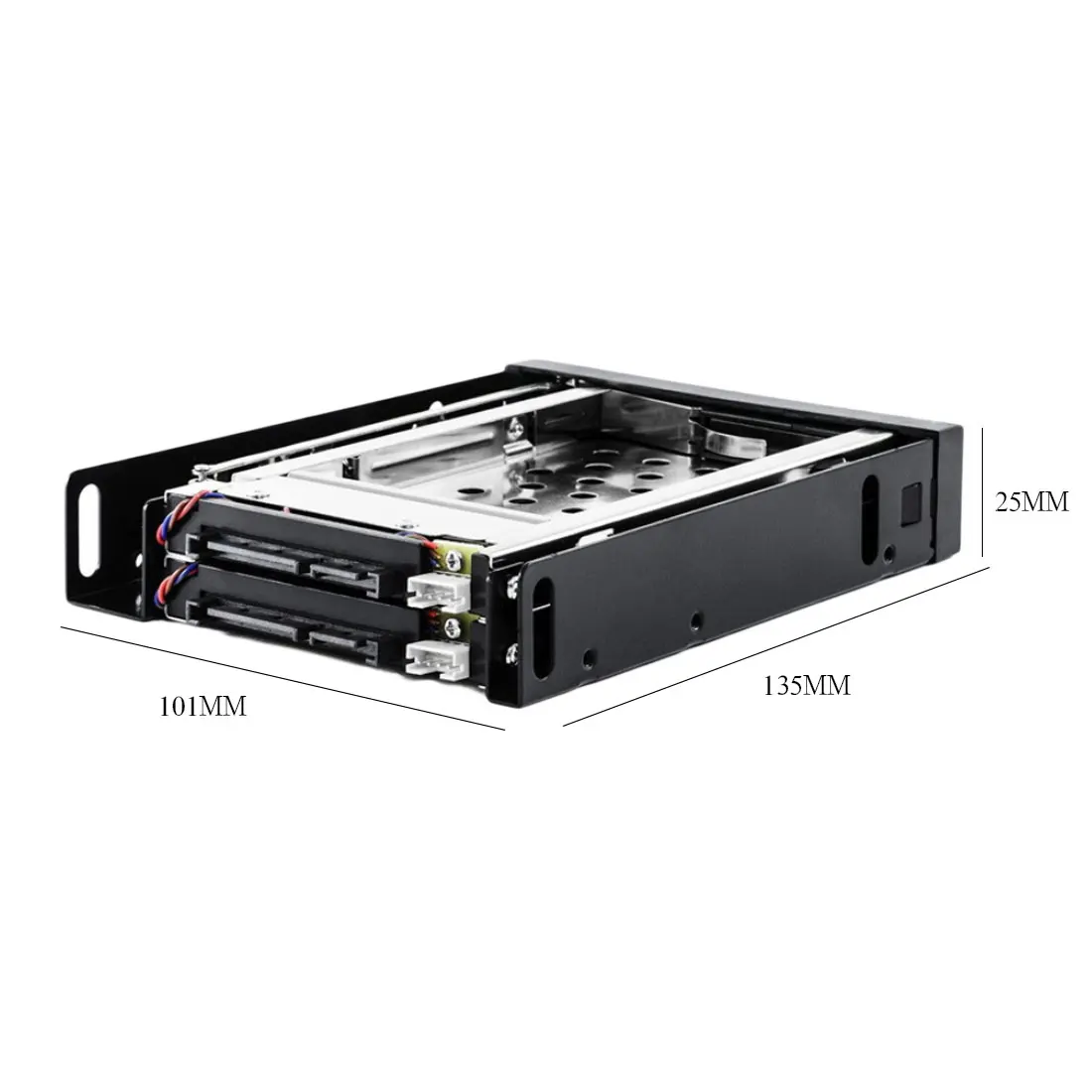 

Etmakit Nice Dual 2.5" SATA SSD/HDD Mobile Rack 2.5 Internal Hard Drive Case Enlosure Box with Key Hot Swap Large Storage