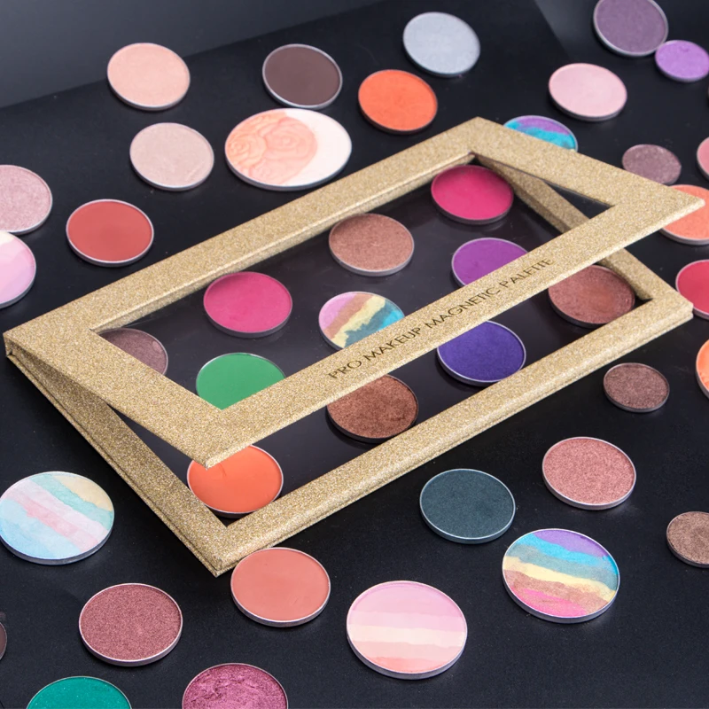  glitter two size recyclable makeup pad Cosmetics DIY Storage Tool Empty Magnetic Eyeshadow Palette 