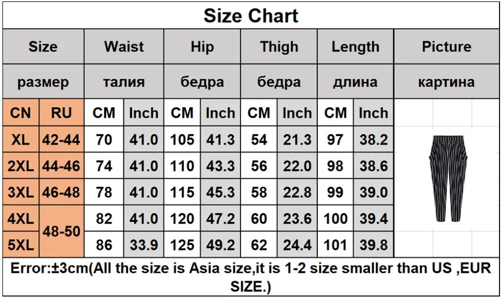 9257 size table