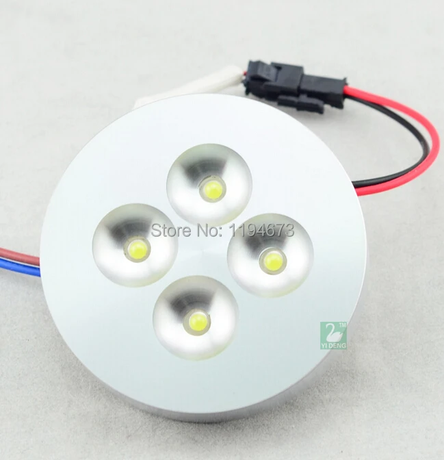 

30pcs/lot High quality 4x1w Warm White cool white led puck light for cabinet 4W LED down light AC85-265V Free Shipping