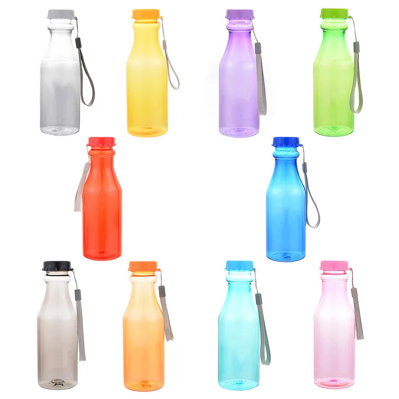 

Urijk 550ml Sports Plastic Bottles For Water Unbreakable Shaker Colorful Water Bottle For Children Leak-Proof Yoga Gym Fitness