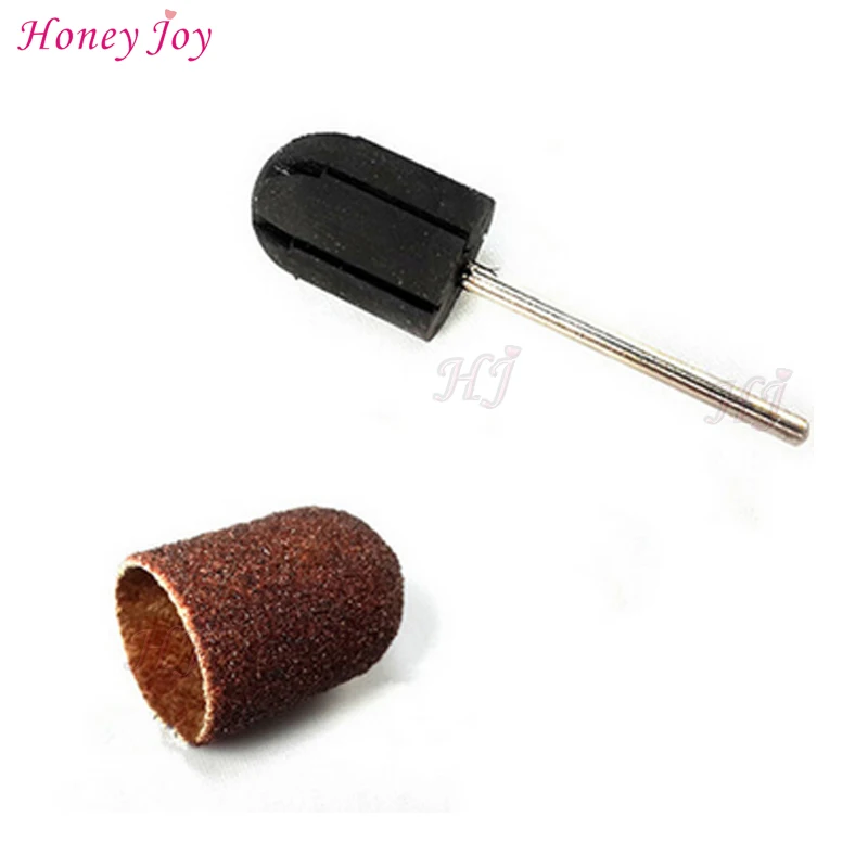 

Pro #80/120/180 Sanding Block Sleeve Cap/Rubber Grip Bands Manicure File Nail Art Drill Polishing Tool Accessories