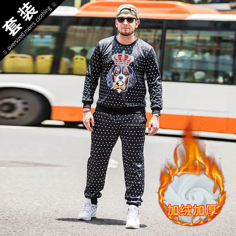 Брендовая одежда для мужчин 3d принт костюмы свитер брюки trainingspak mannen для отдыха комплекты Большие размеры 6XL 7XL