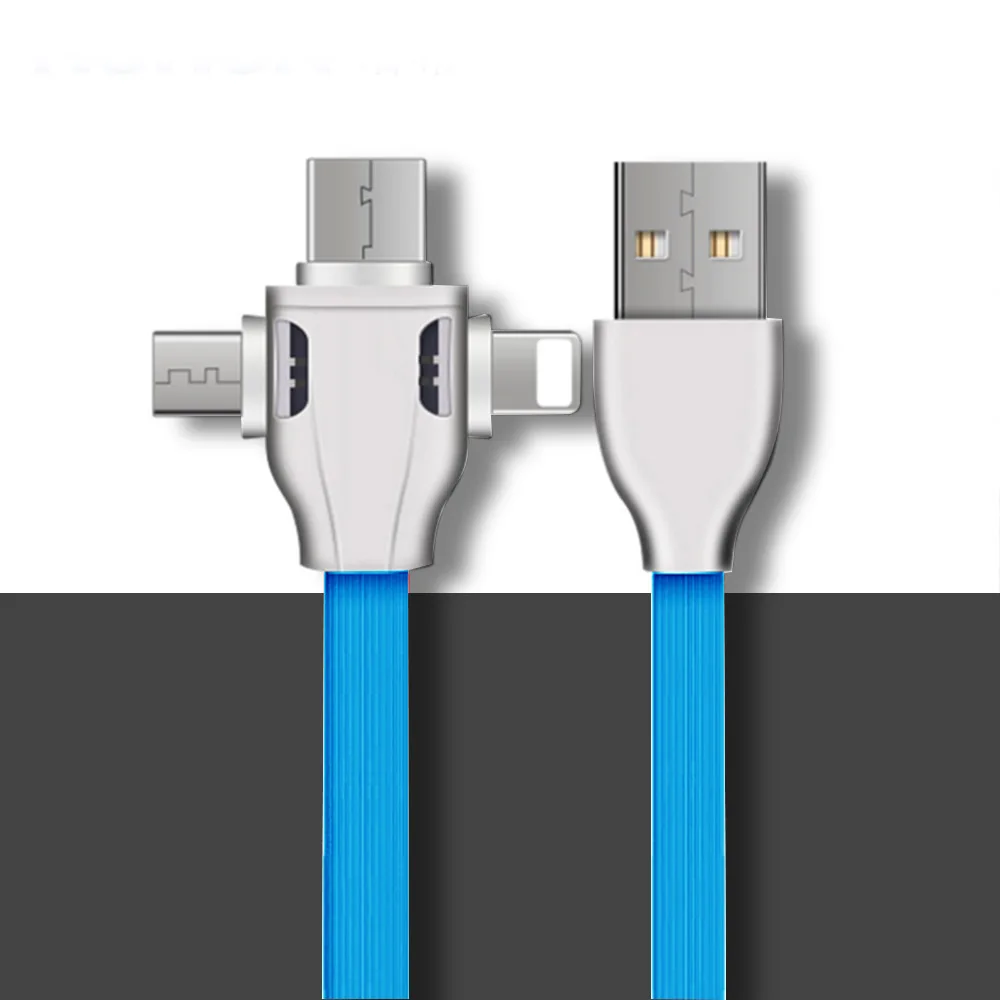Зарядный кабель Micro usb type C осветительный провод для IPhone 8 7 Plus X XS samsung Android IOS Phone 3 в 1