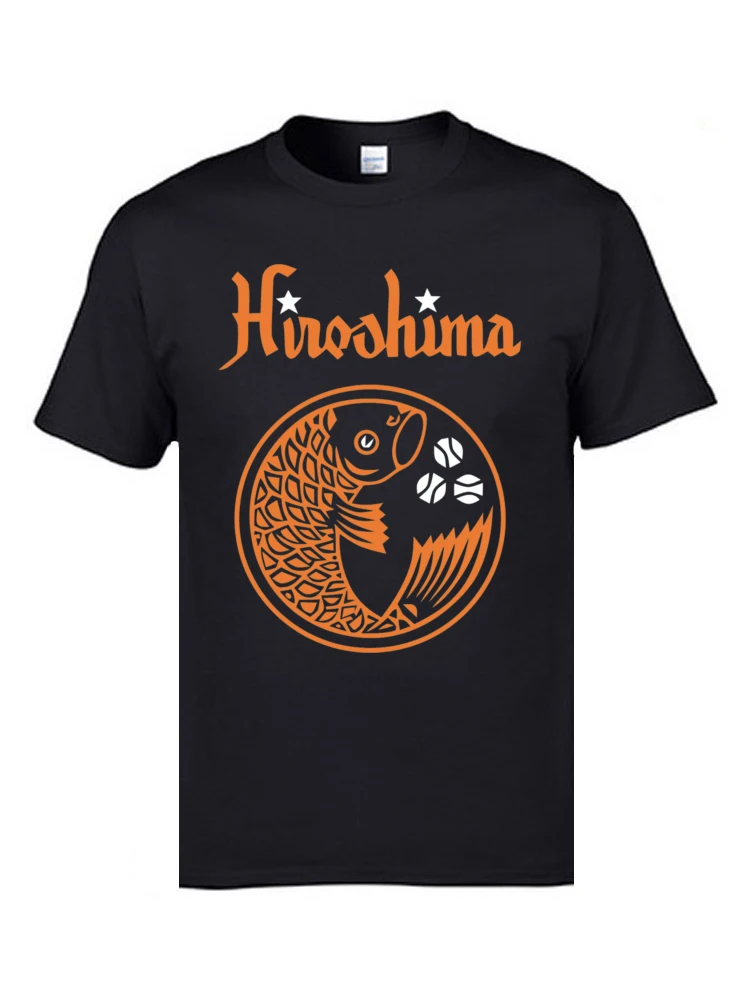  Men's T-shirts Hiroshima Carp Retro 6537 cosie Tops T Shirt 100% Cotton O-Neck Short Sleeve Casual Tops Tees Summer Fall Hiroshima Carp Retro 6537 black