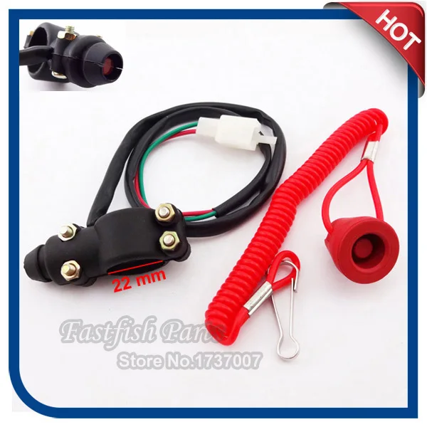 Engine Kill Stop Switch Tether Safety Switch Push Button For Pocket