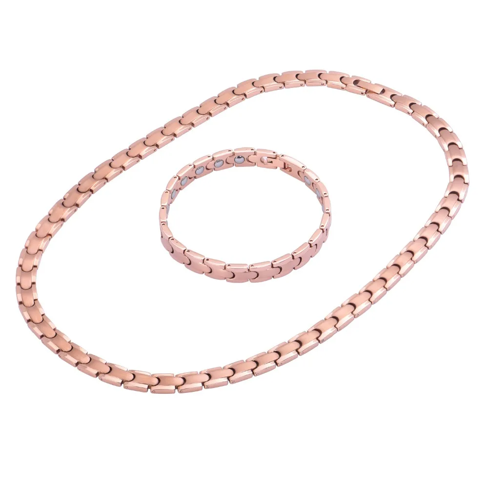 LITTLE FROG 52 PCS 99.9999% Pure Germanium Necklace Health Energy Necklace for Women Rose gold Plating And Silver 70007