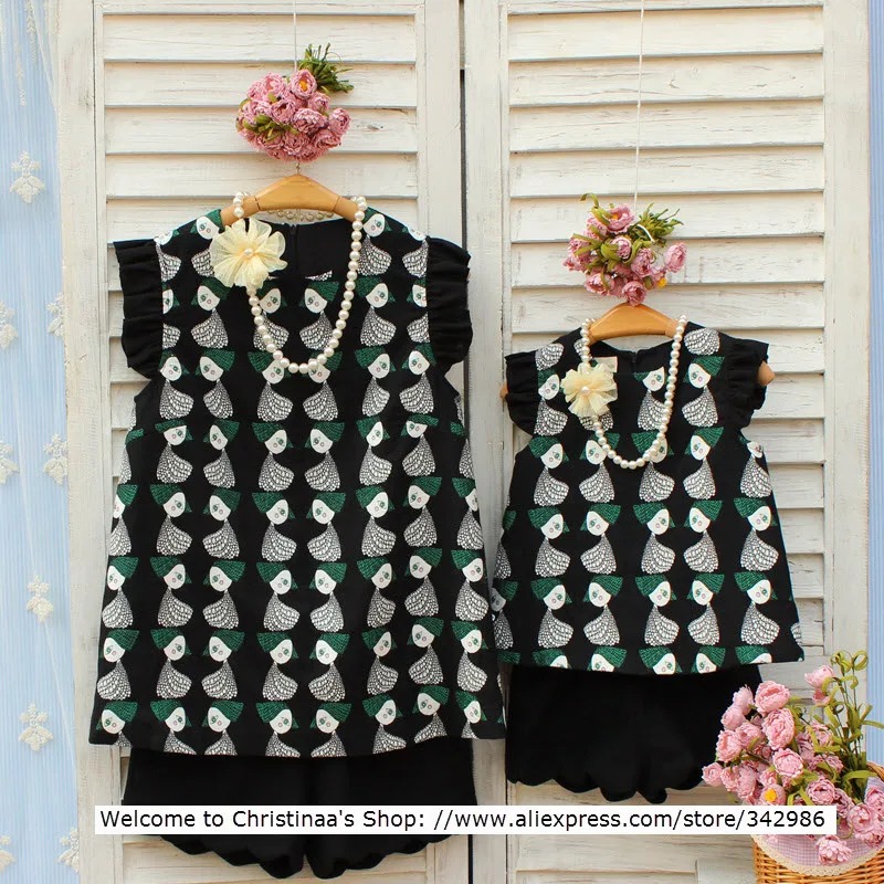 2018 Mother daughter baby girl clothes maternity plus sizes dresses children Woman Lady thick vest Short Pants Little Girl Print 2018 Mother daughter baby girl clothes maternity plus sizes dresses children Woman Lady thick vest Short Pants Little Girl Print