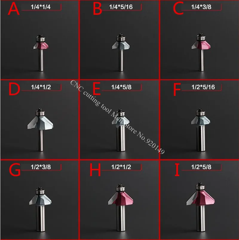 45 degree angle of cutter woodworking cutter trimming machine engraving