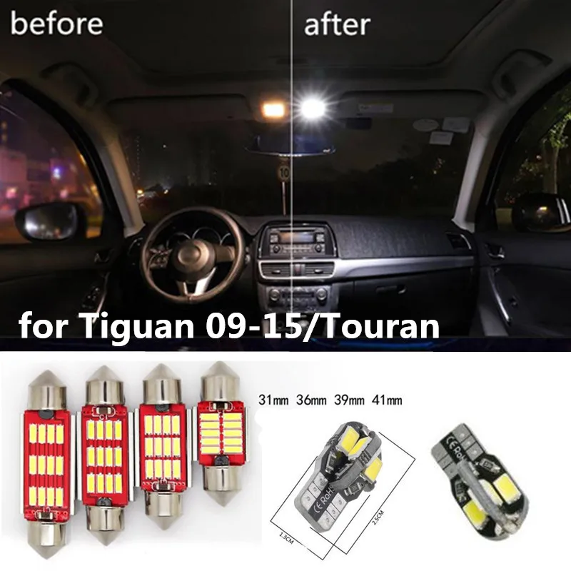 

13pcs LED Car Light for VW Touran,Auto Interior Lighting Bulb for Volkswagen Tiguan 09-15 Reading Dome Light Lamp