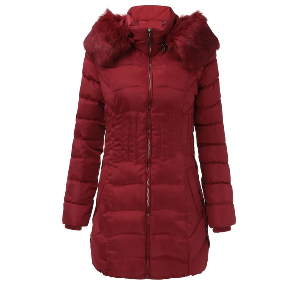 Solide Mince Coton Trench Mode Noir Parka Nouvelle D'hiver gris Femmes Manteau Veste 2018 vert bourgogne Femelle Long Chaud Manteaux OEPvq5w