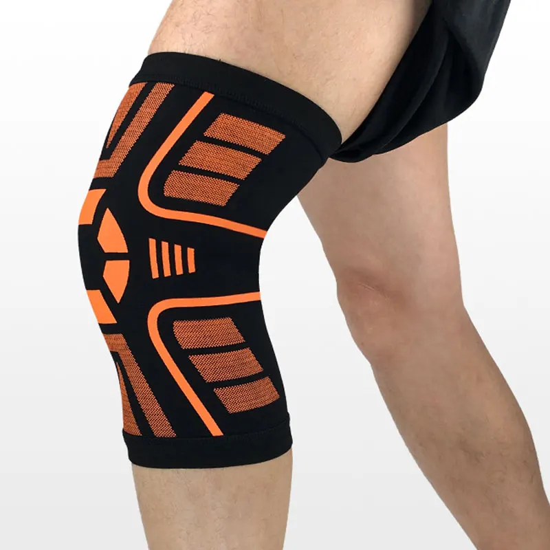1 шт. спортивный наколенник Компрессионные рукава противоскользящая поддержка колена Для Бега Йога Meniscus слеза суставов обезболивание - Цвет: Orange