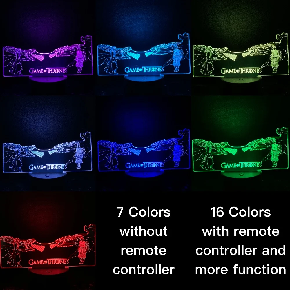 Таргариенский Дракон светодиодный ночник USB сенсорный датчик RGB детский подарок декоративные огни Игра престолов настольная лампа спальня